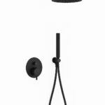 KIT INCASSO DOCCIA INOX Ø 25 cm – SKAT - Nero Opaco