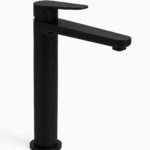 MISCELATORE MONOCOMANDO LAVABO PROLUNGATO CON BOCCA LUNGA – PRAE - Nero