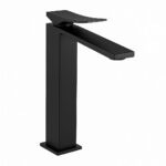 MISCELATORE MONOCOMANDO LAVABO PROLUNGATO CON BOCCA LUNGA  – TANIK - Nero