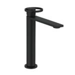 MISCELATORE MONOCOMANDO LAVABO PROLUNGATO CON BOCCA LUNGA - SKAT - Nero