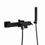 MISCELATORE MONOCOMANDO ESTERNO VASCA CON DEVIATORE AUTOMATICO E KIT DOCCIA – LUI - Nero