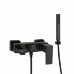 MISCELATORE MONOCOMANDO ESTERNO VASCA CON DEVIATORE E KIT DOCCIA – KUOVADIS - Nero