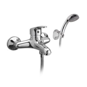 MISCELATORE MONOCOMANDO ESTERNO VASCA CON DEVIATORE E KIT DOCCIA – LOE