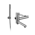 MISCELATORE MONOCOMANDO ESTERNO VASCA CON DEVIATORE E KIT DOCCIA – SILK - Cromo