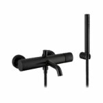 MISCELATORE MONOCOMANDO ESTERNO VASCA CON DEVIATORE AUTOMATICO E KIT DOCCIA – LEI EVOLUTION - Nero