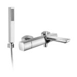 MISCELATORE MONOCOMANDO ESTERNO VASCA CON DEVIATORE AUTOMATICO E KIT DOCCIA – MY TIME - Cromo