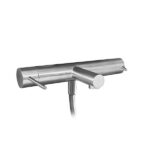 MISCELATORE MONOCOMANDO VASCA ESTERNO A PARETE SENZA KIT DOCCIA – ACCIARIUM - Acciaio satinato