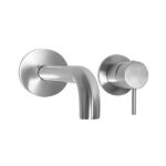 MISCELATORE MONOCOMANDO LAVABO CON BOCCA SENZA SCARICO – ACCIARIUM - Acciaio satinato