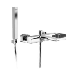 MISCELATORE MONOCOMANDO ESTERNO VASCA CON DEVIATORE E KIT DOCCIA – TIMELESS