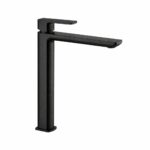 MISCELATORE MONOCOMANDO LAVABO PROLUNGATO CON BOCCA LUNGA – TIMELESS - Nero
