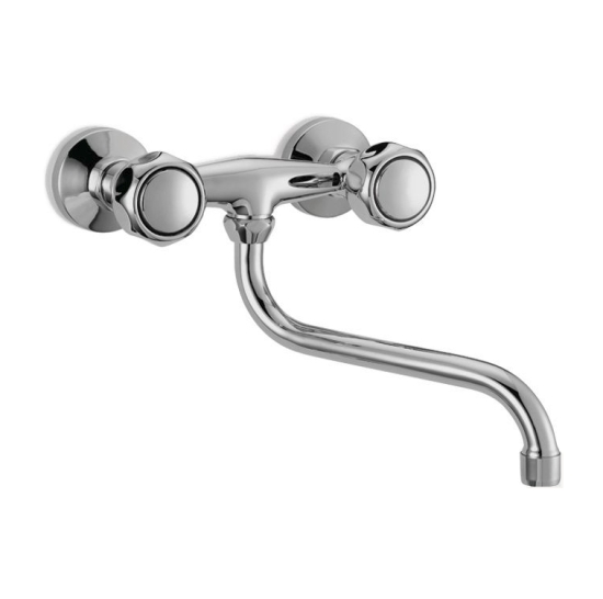 GRUPPO LAVELLO A MURO CON CANNA "S" GIREVOLE Ø18 MM - ART. 1362