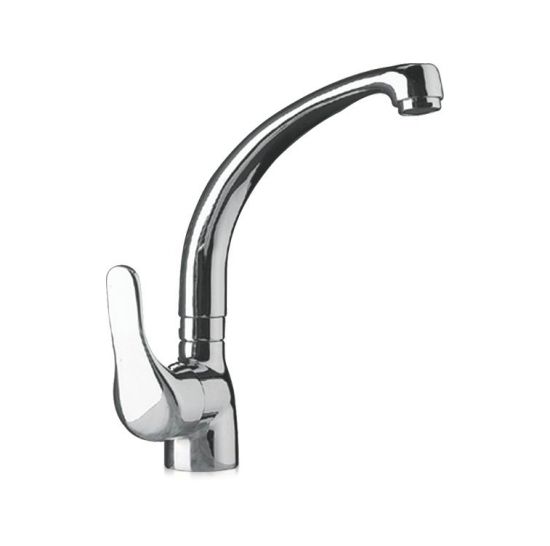 MISCELATORE LAVELLO CON LEVA LATERALE E BOCCA GIREVOLE TUBO 20 CM - ART. 5668