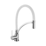 MISCELATORE MONOCOMANDO LAVELLO CON LEVA LATERALE E BOCCA GIREVOLE - ART. 8085 - Bianco