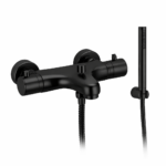 MISCELATORE TERMOSTATICO MONOBLOCCO CON DEVIATORE AUTOMATICO E KIT DOCCIA - ART. 5406 - Nero