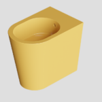BIDET IGIENICO TONDO A PAVIMENTO – SERIE HIDE ROUND – ALICE CERAMICA - MIELE lucido